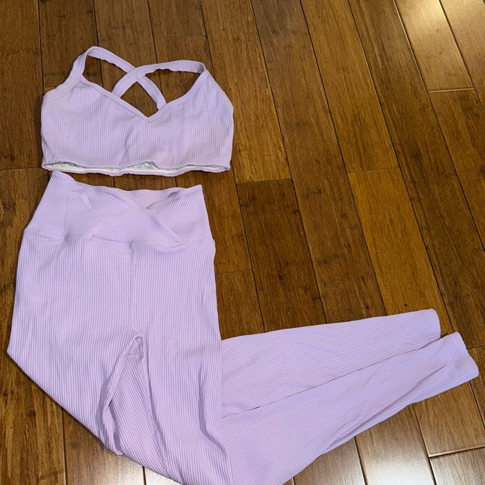 Years of Ours x Bandier Lavender Workout Set